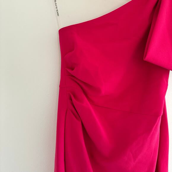 Sachin + Babi Miranda Draped One Shoulder Crepe Midi Dress Pink 4 - Picture 7 of 9
